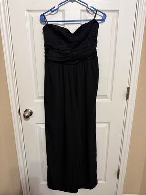 Women's Black Strapless Evening Jumpsuit